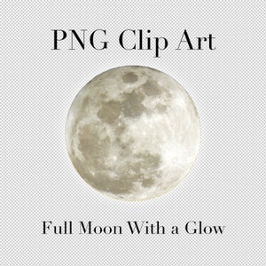 Vollmond mit Glühen Ausgeschnitten PNG Datei Clipart mit transparentem Hintergrund. Photoshop-Overlays. Werbung, Banner, Einladungen, Scrapbook
