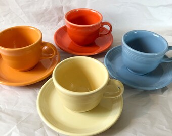 Fiestaware Cup & Saucer, 4 Colors to Choose From, HLC, Homer