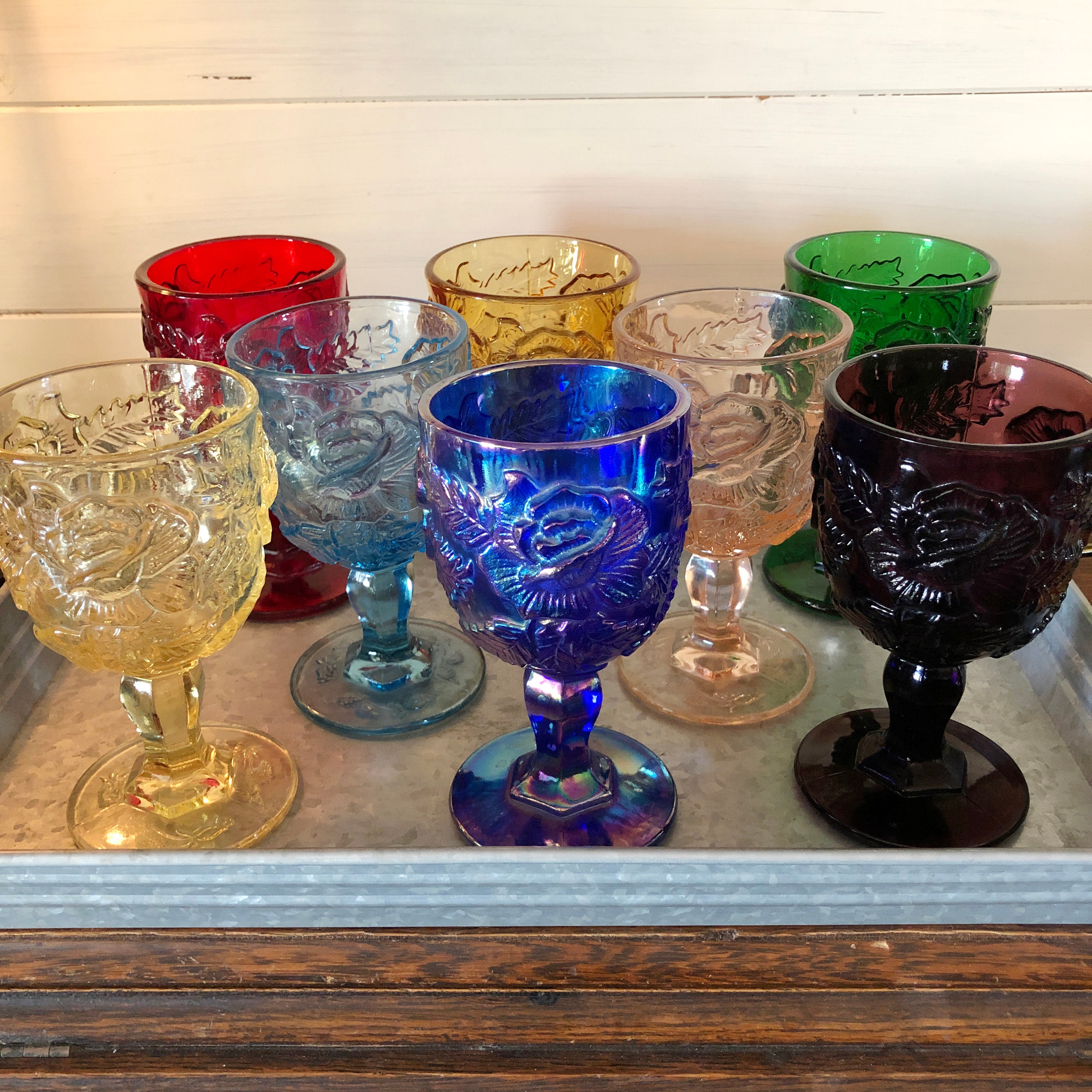 Madonna Inn Water Goblets Wild Rose Flat Rose Madonna Rose Etsy