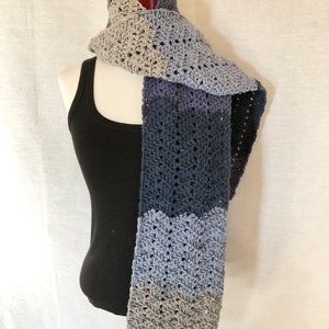 Ripple / Chevron Crocheted Scarf, Handmade in California