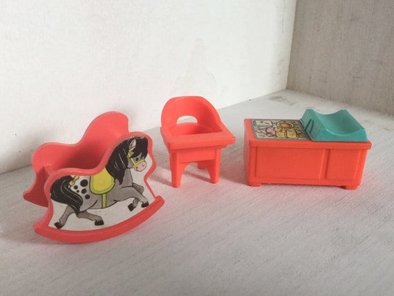 Fisher Price Nursery 3 Pieces Rocking Horse High Chair Etsy