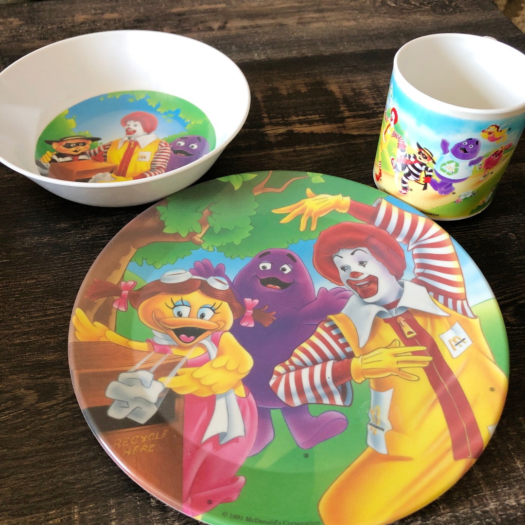 Mcdonald's 3 Piece Dish Set, Bowl, Mug, Plate, 1991 - Etsy