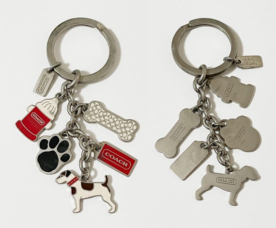 COACH Jack Russell Enamel Charms Keychain in Signature Pouch - Etsy