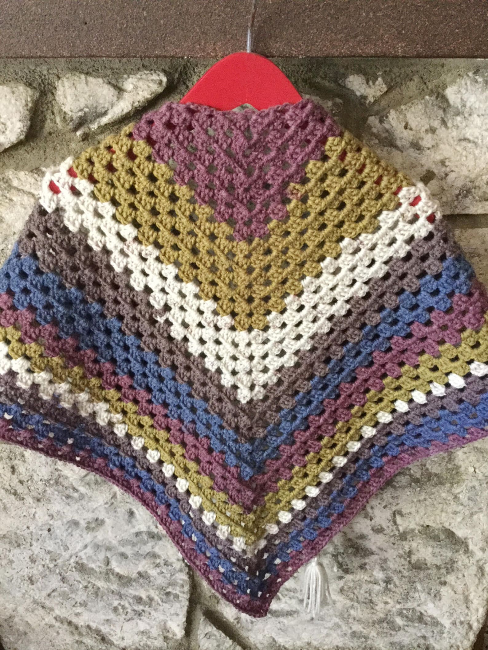 Granny Square Triangle Shawl Handmade Crochet Wrap Made in Etsy