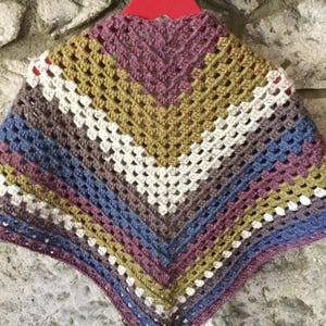 Granny Square Triangle Shawl, Handmade, Crochet, Wrap, Made in ...