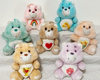 6" Care Bears, Champ, Share, Bedtime, Tenderheart, Friend, Cheer, Wish, Kenner, 1980s