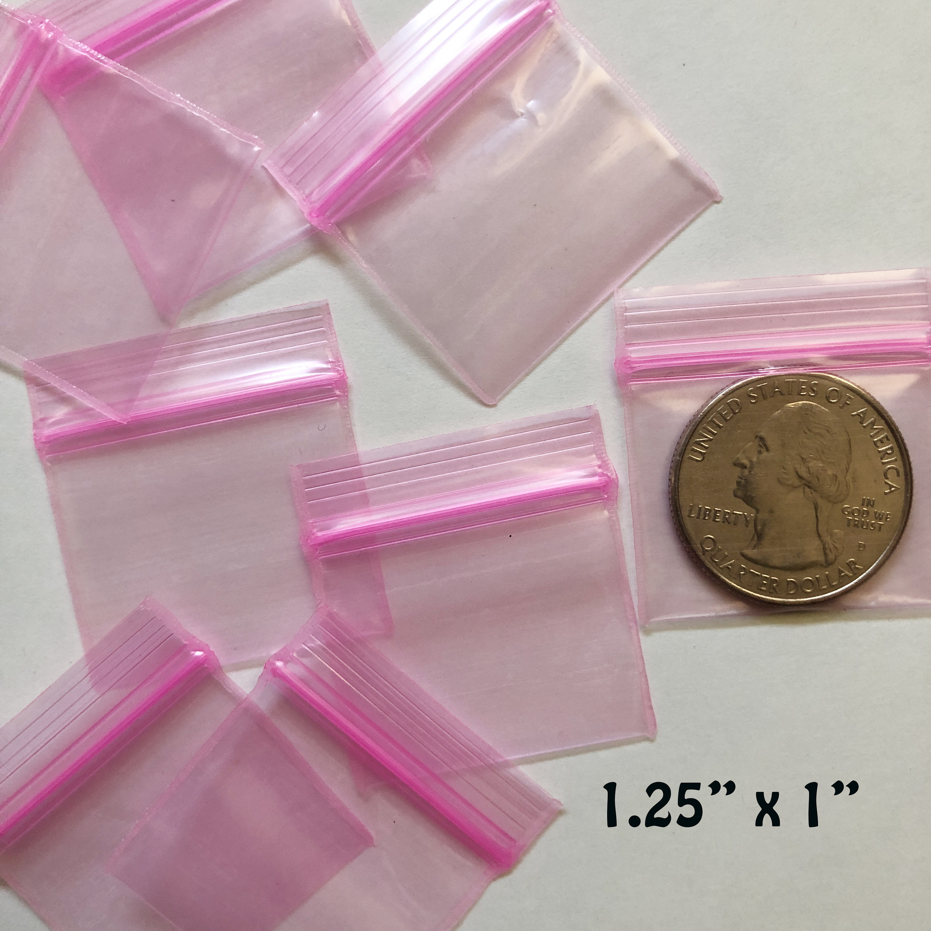 200 Resealable Mini Baggies, Pink, Blue, Green, Apple Bags, Several ...