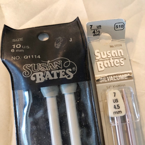 Susan Bates 10 Single Point Silvalume Knitting Needles