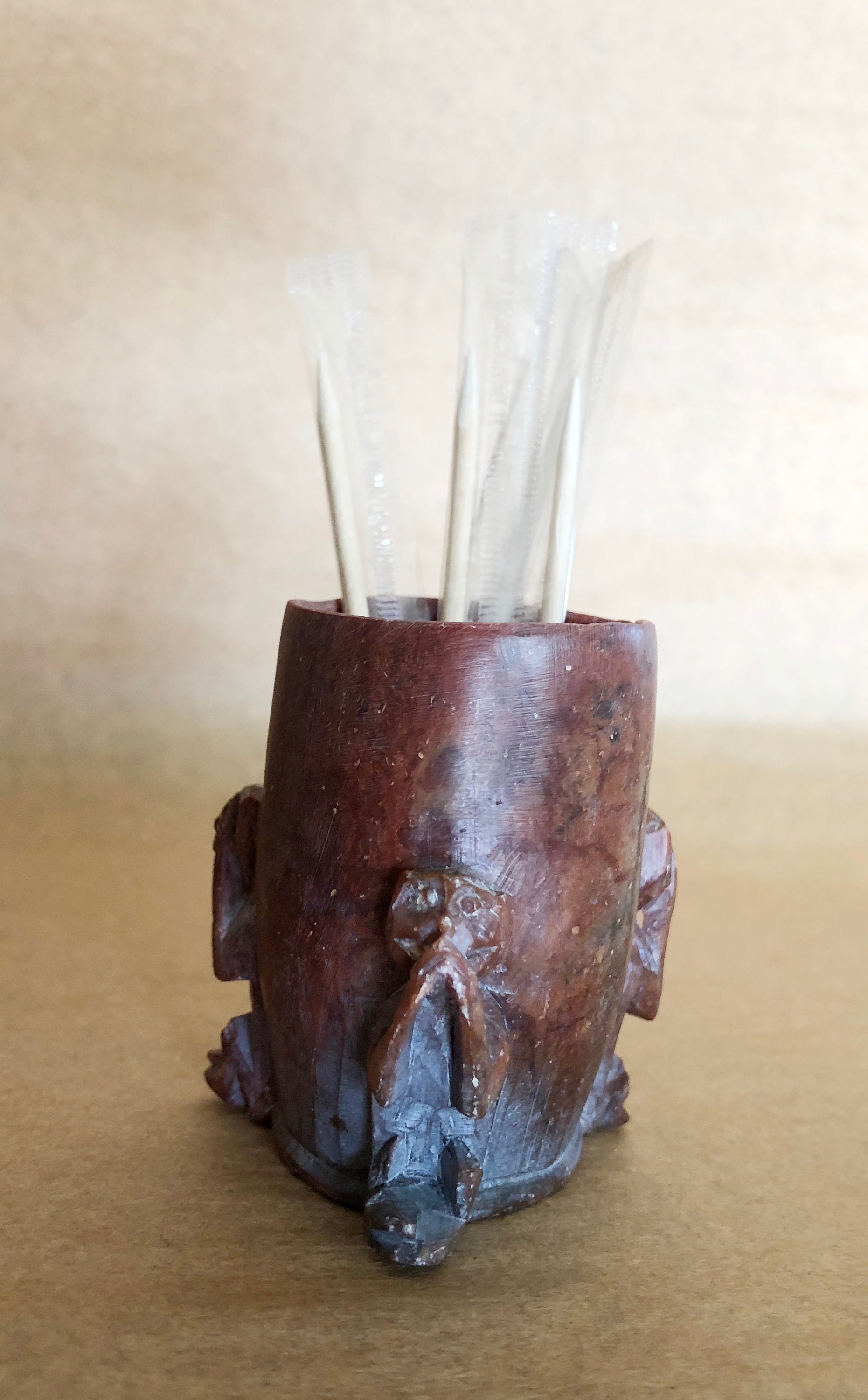 Evil Monkeys Toothpick Holder Handcarved Soapstone Factory Etsy Australia
