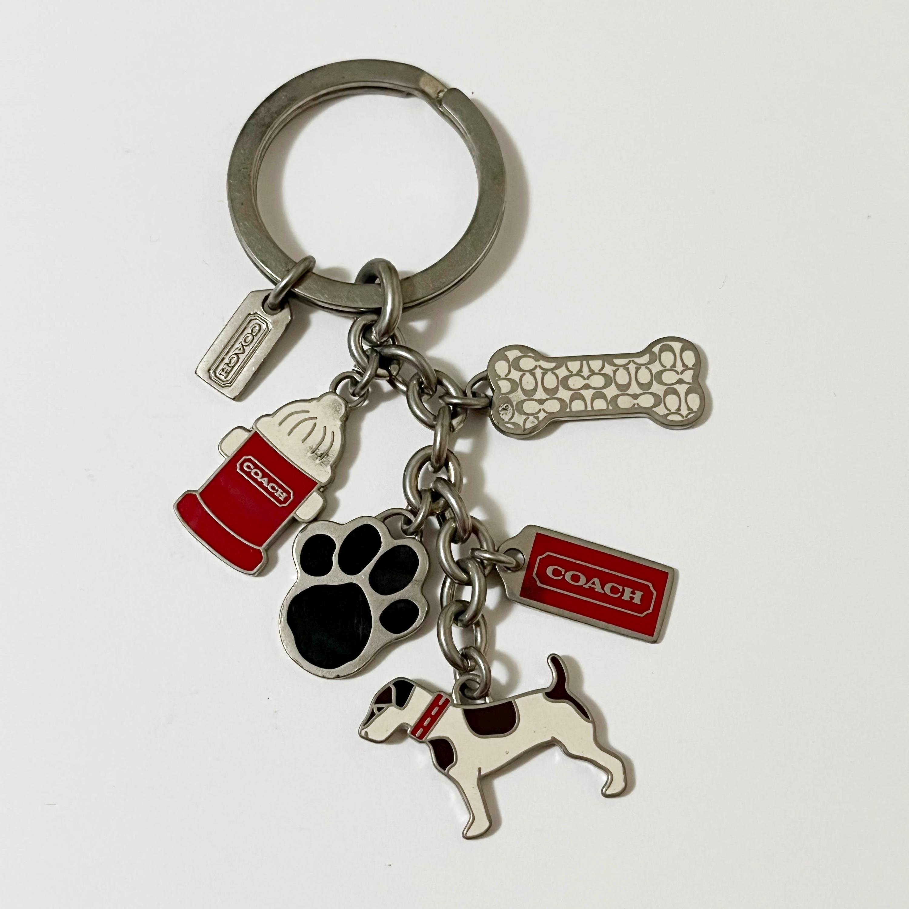 COACH Jack Russell Enamel Charms Keychain in Signature Pouch - Etsy