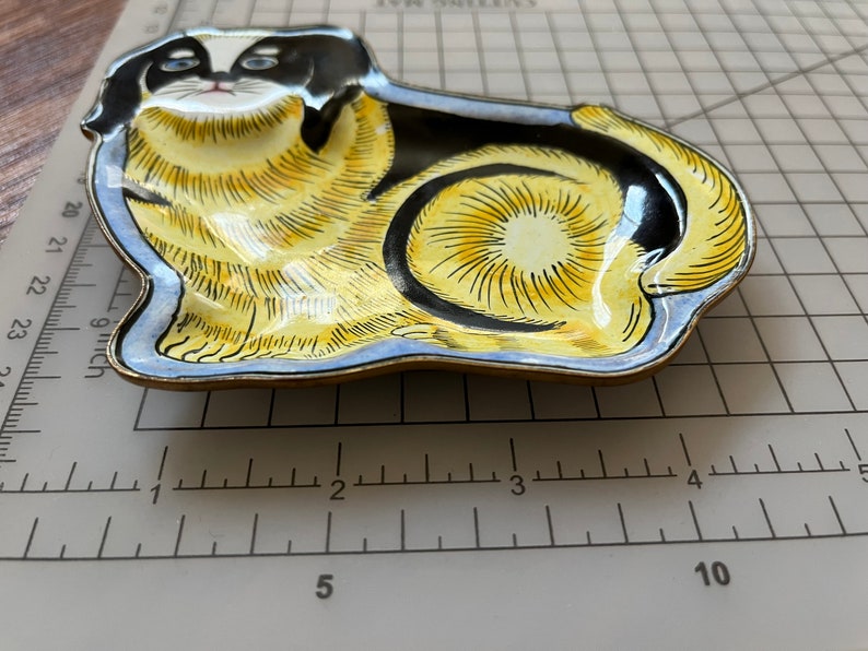 Enamel on Metal Dog Tray, Trinket Dish, Jewelry Dish image 5