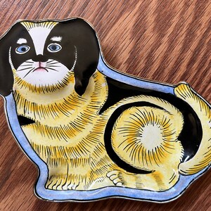 Enamel on Metal Dog Tray, Trinket Dish, Jewelry Dish image 2