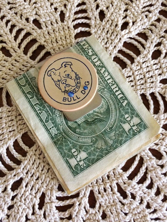 Antique Poker Chip Money Clip, Bulldog, Dog Lover, Sw… Gem