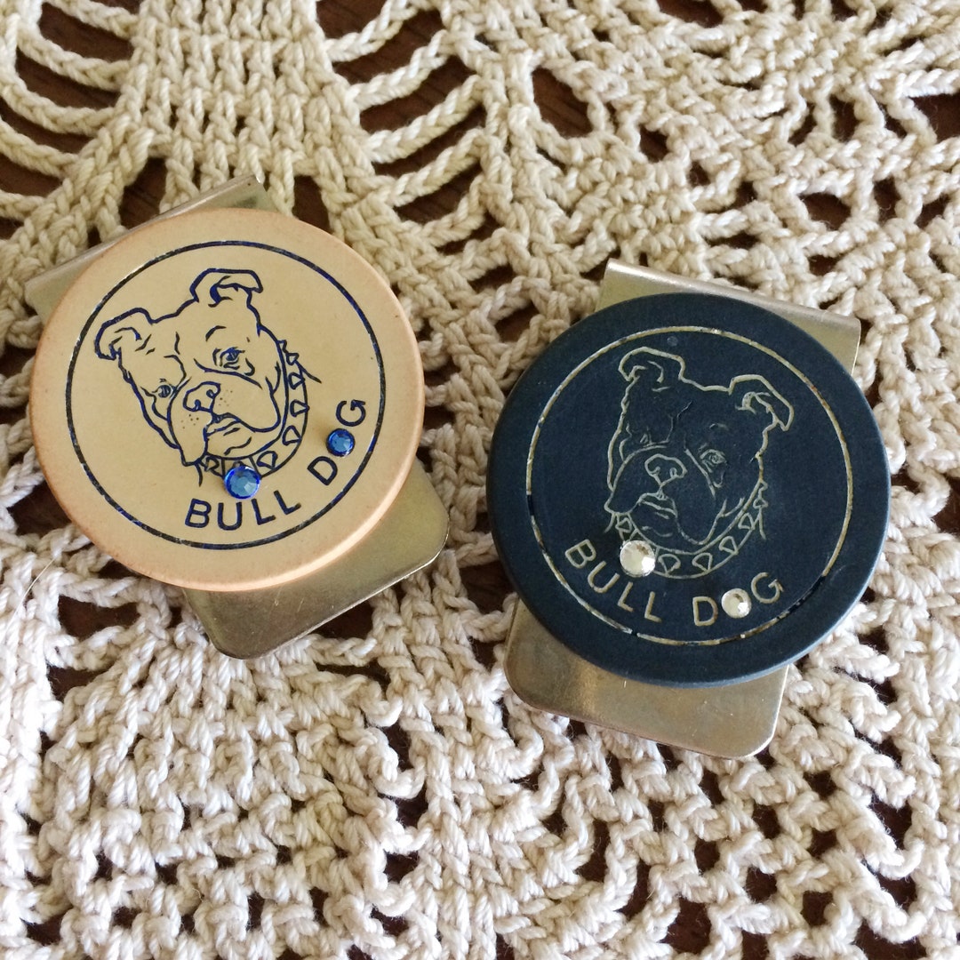 Antique Poker Chip Money Clip Bulldog Dog Lover Swarovski Etsy