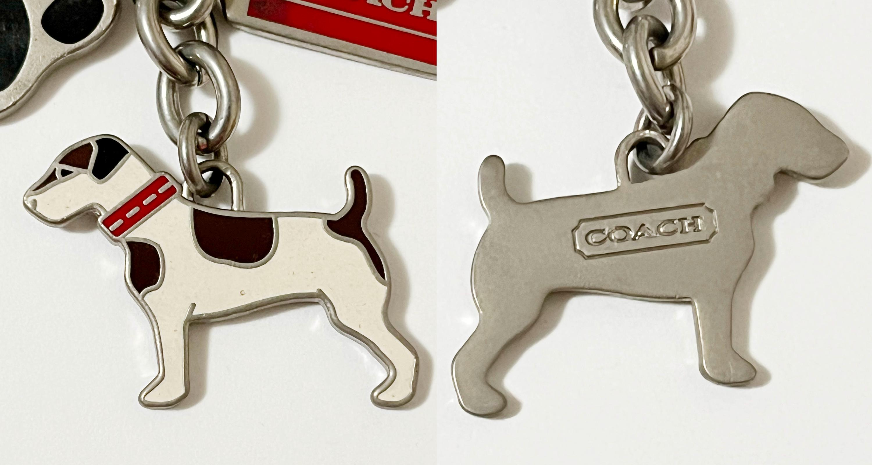 COACH Jack Russell Enamel Charms Keychain in Signature Pouch - Etsy