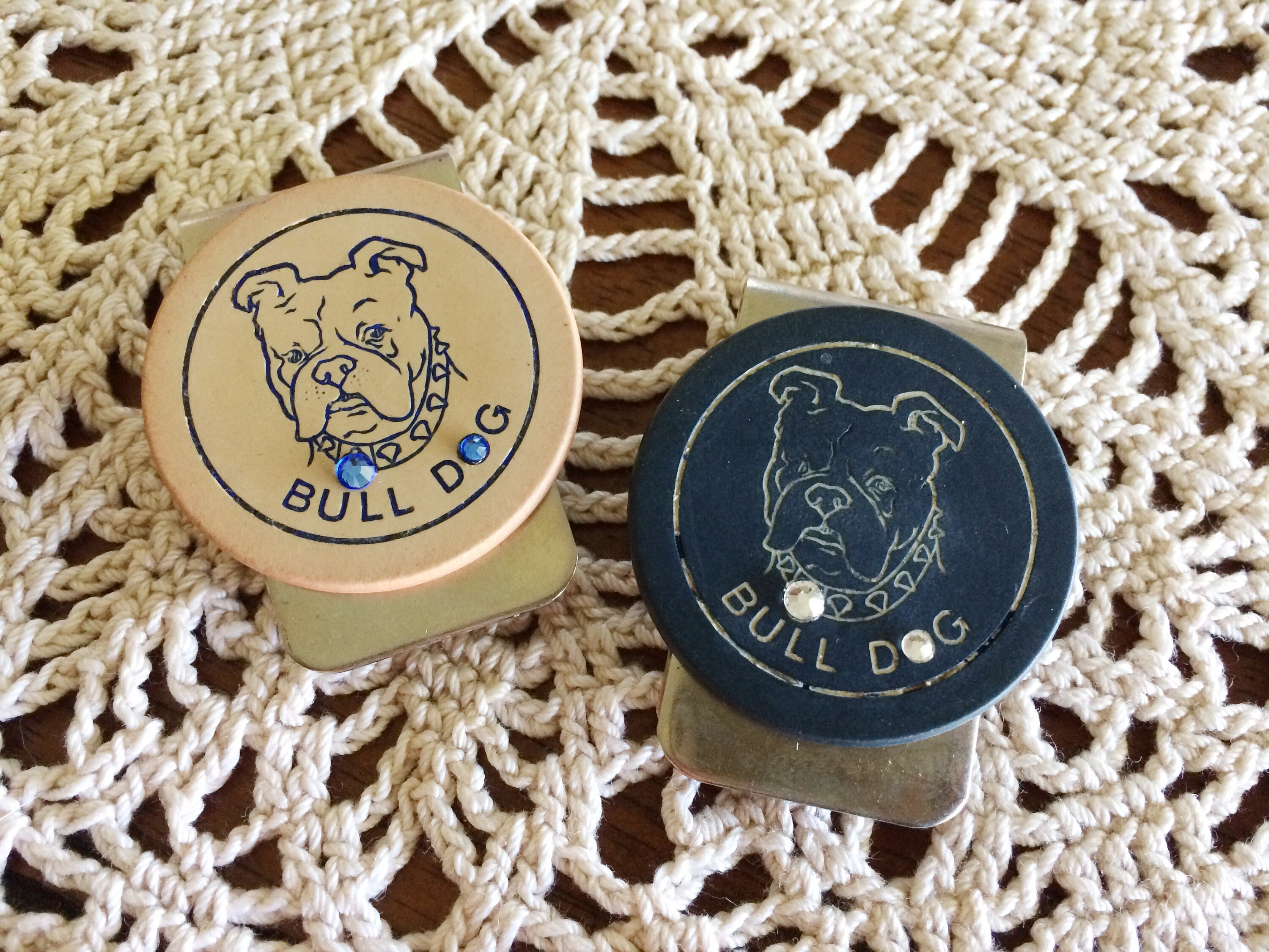 Antique Poker Chip Money Clip Bulldog Dog Lover Swarovski Etsy