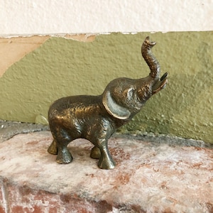 Good Luck Brass Elephant, Trunk Up, Tusks