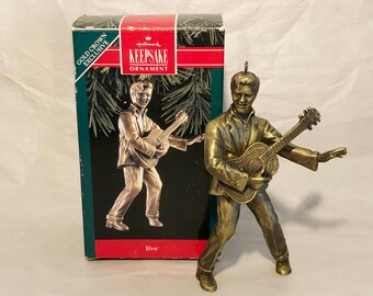 Elvis Hallmark Keepsake Brass-Plated Ornament, 1992, MIB