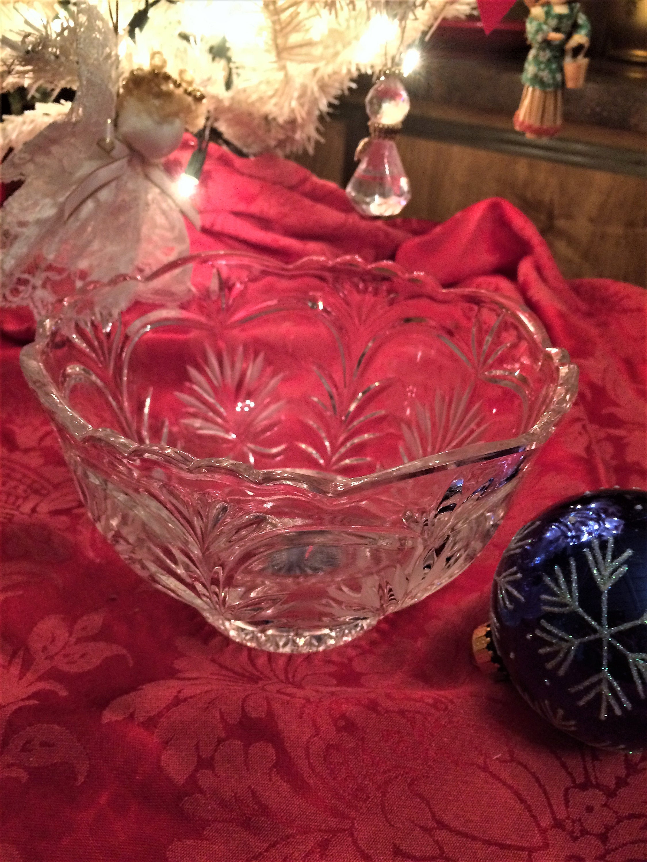 Vintage Lead Crystal Serving Bowl Etsy