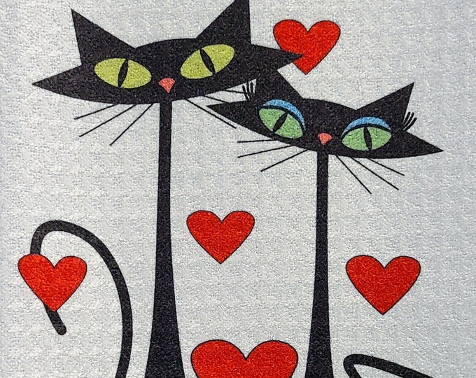 MCM Atomic Cat towels -HEARTS