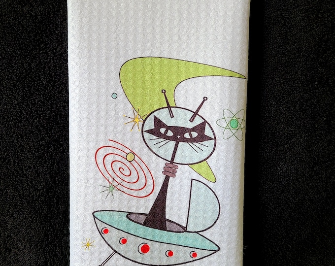 Atomic Cats in Space Towel , MCM Design