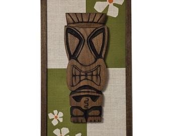 Tiki art wall panels, Witco inspired art, carved art, walnut, MCM , Mid Century, Tiki bar art,tiki carving,TIKI IV A/B