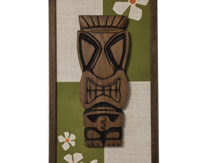 Tiki art wall panels, Witco inspired art, carved art, walnut, MCM , Mid Century, Tiki bar art,tiki carving,TIKI IV A/B