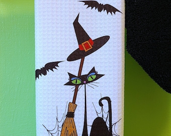 MCM Black Cat Atomic Cat towels -Halloween/witches/bats