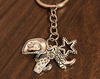 Cowgirl /& Stars Keychain Hanger
