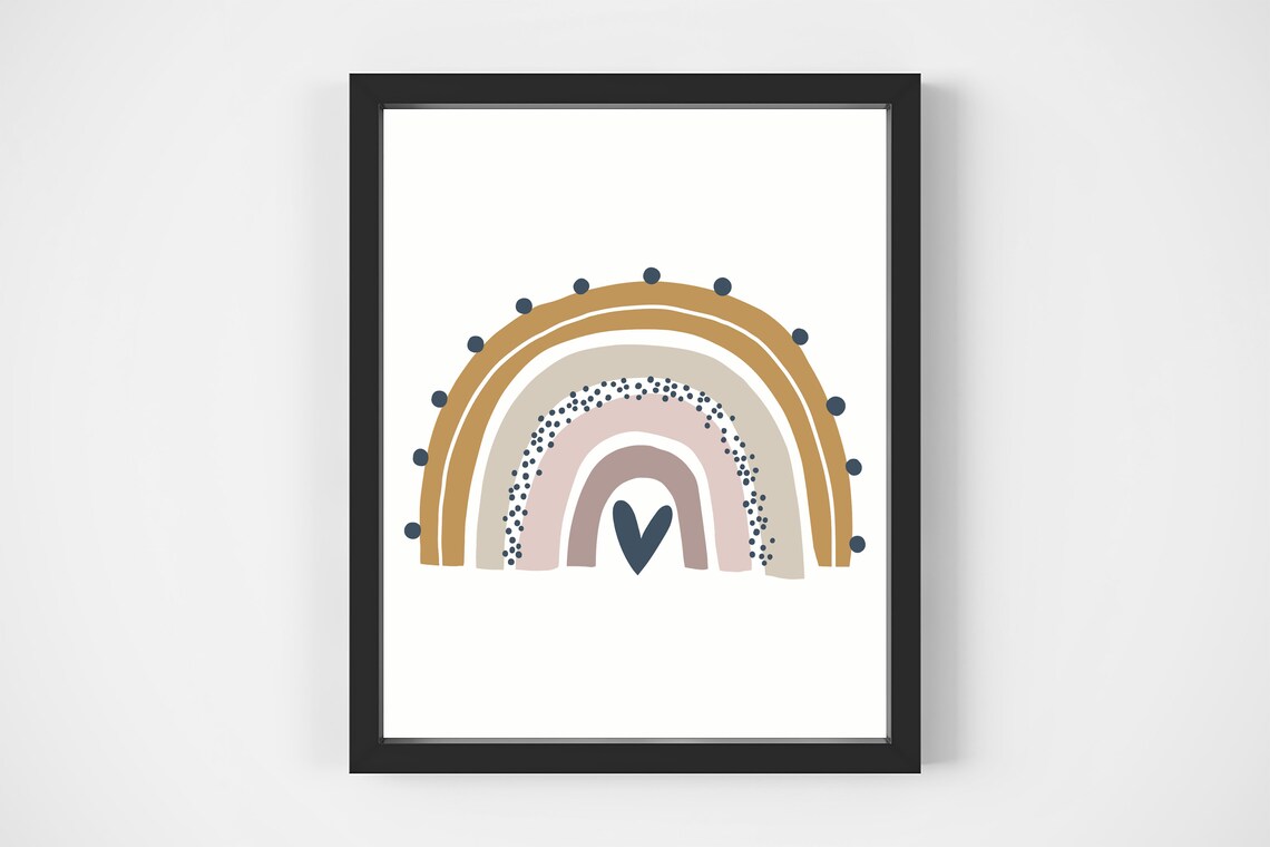 RAINBOW NURSERY ART Nursery Wall Art Modern Kids Decor Etsy