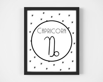 CAPRICORN NURSERY ART - Constellations - Nursery Wall Art - Boy's Room - Girl's Room - Zodiac Sign Poster - Space Theme - Star Sign Print