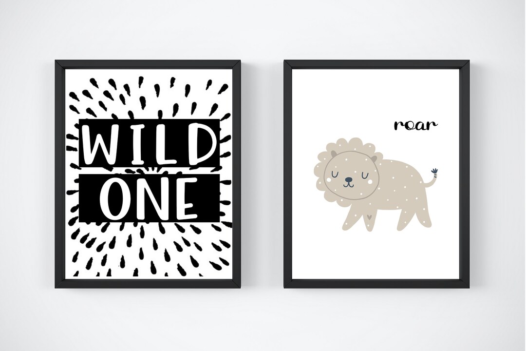 LION NURSERY ART Safari Theme Wild One Wall Art Etsy UK
