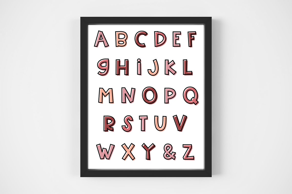 ALPHABET KIDS POSTER Kids Learning Poster Instant Download - Etsy
