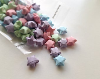 Origami Paper Stars - Pastel Colors - hand folded