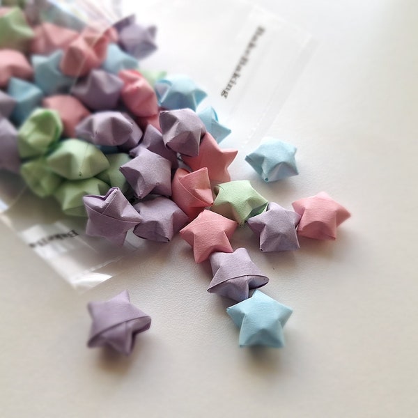 Origami Paper Stars - Pastel Colors - hand folded