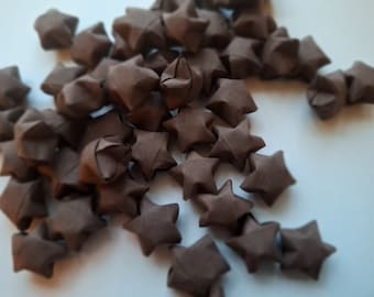 Origami Paper Stars - Brown - hand folded