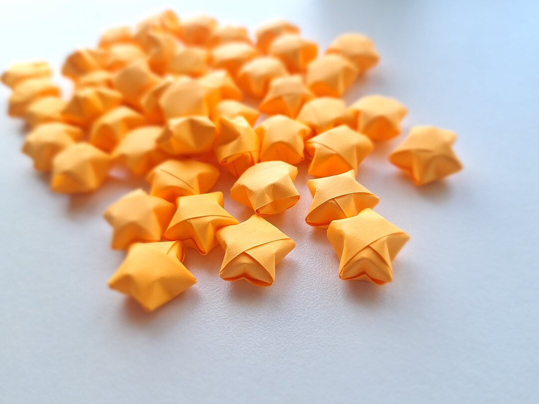 Origami Paper Stars Golden Yellow Hand Folded Etsy