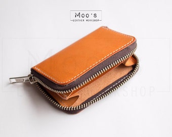 Morisy handgemachte Karteninhaber Wallet Coinsbag Geldbörse (ORANGE)