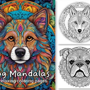 Dog Mandala Coloring Book: 20 Whimsical Canine Designs (PDF & JPG)