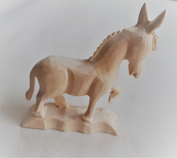 Donkey Wooden Donkey Wood Carving Animals Donkey Wood | Etsy