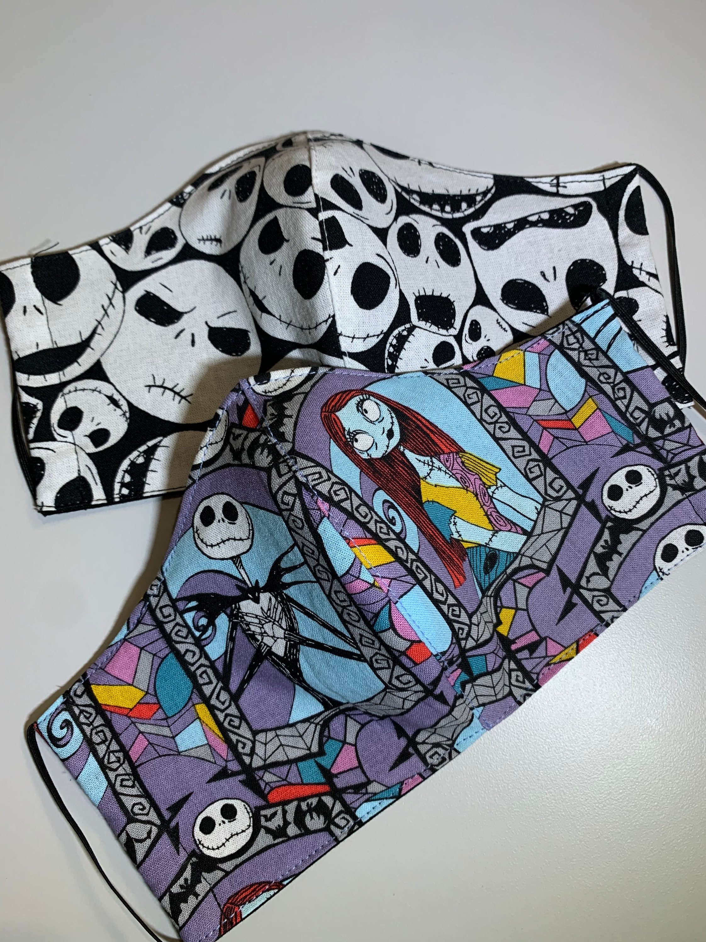Nightmare before Christmas face mask with plastic hook extender/ wash…