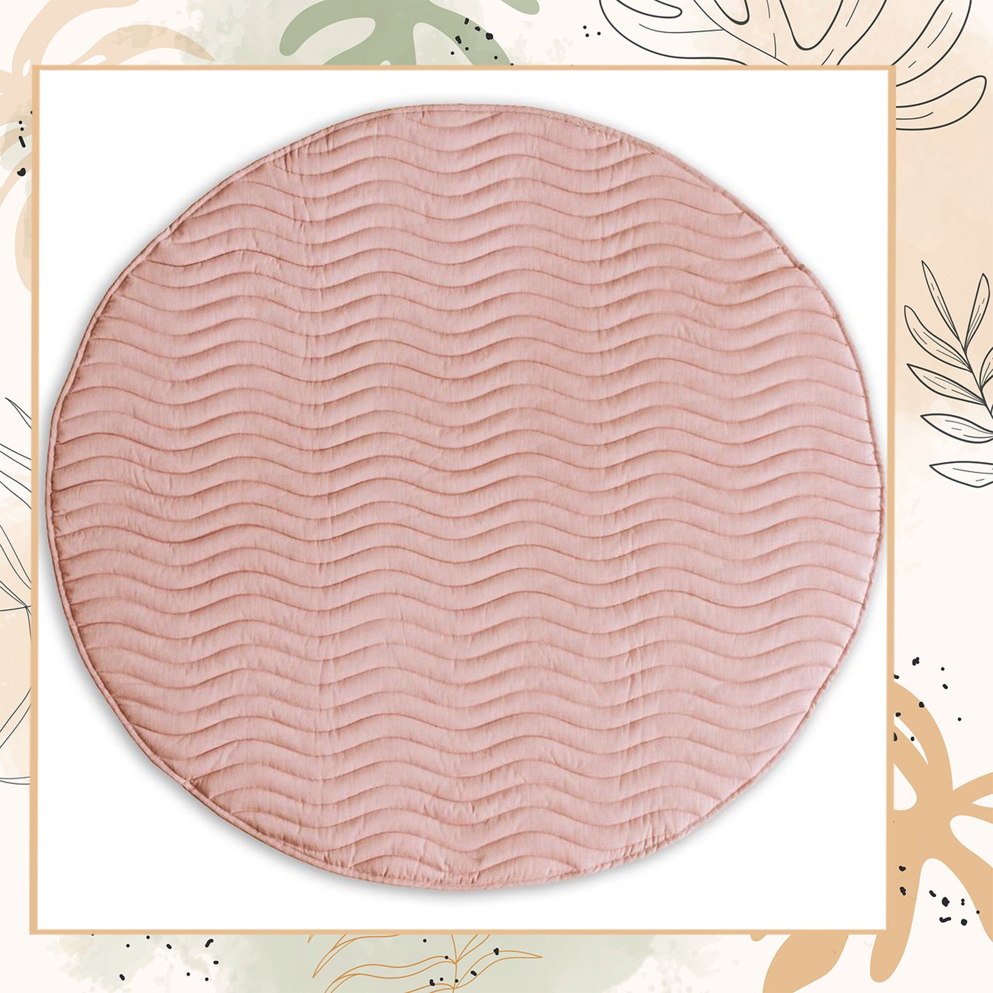 Linen Baby Play Mat Round Linen Rug Children's Play Mat Etsy