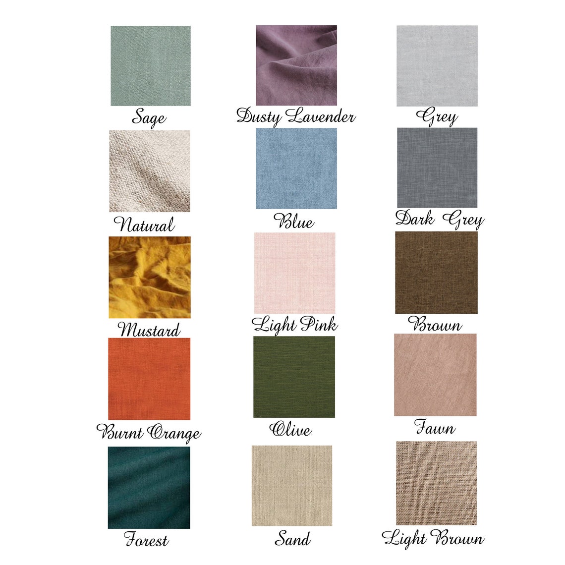 Linen samples Linen swatches Linen fabric Colour catalog | Etsy