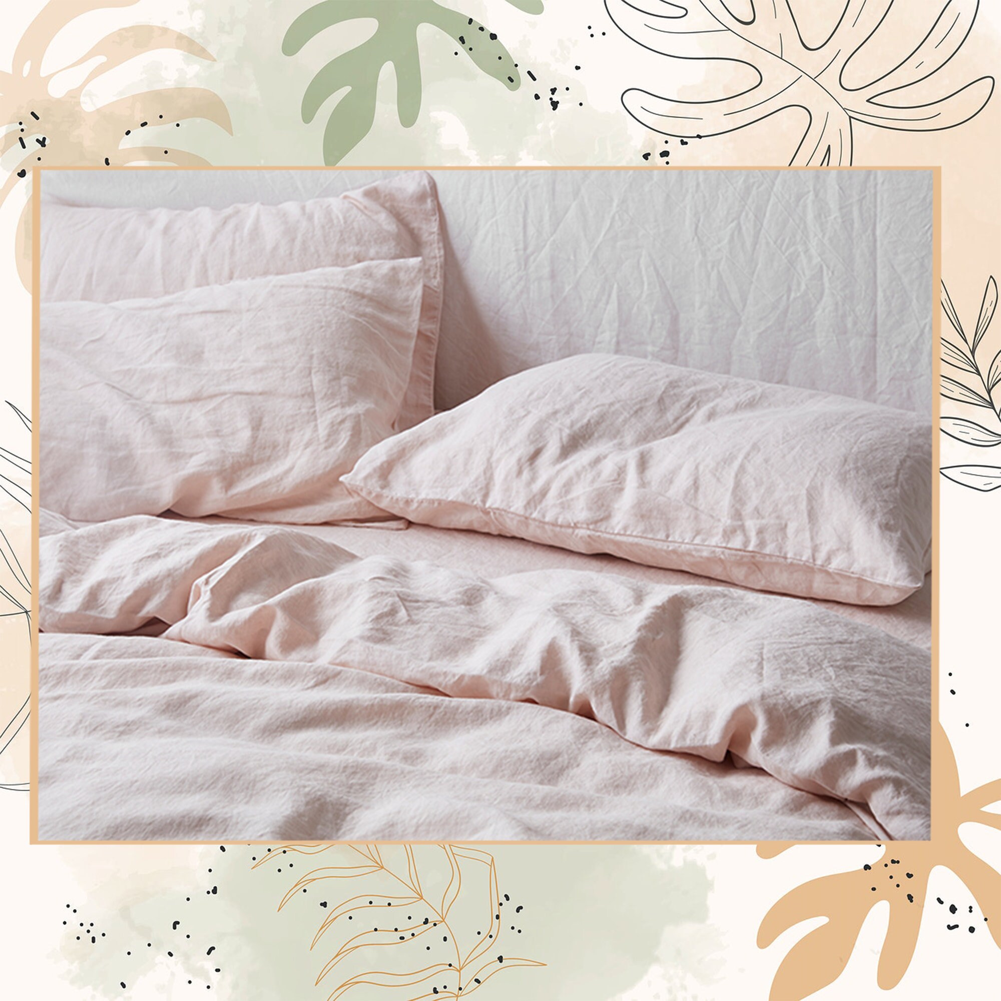 Linen duvet cover in Blush Custom sizes bedding Linen Etsy