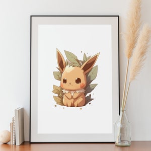 Eevee Pokemon Printable Pokemon Print Cute Eevee Kawaii Pokemon Eevee Print  Downloadable Print Kawaii Prints Cute Pokemon Art 