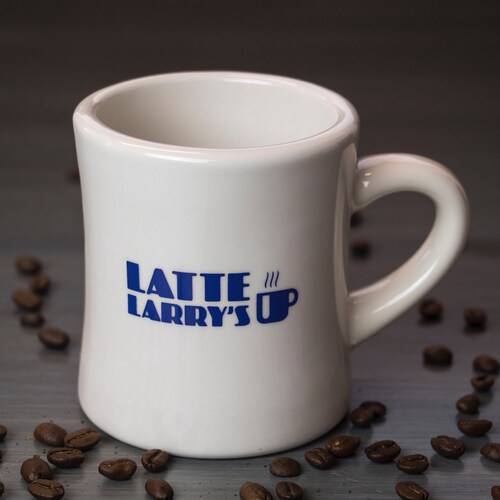Latte Larry's Mug Classic Cafe Style Coffee Cup Curb Your Etsy