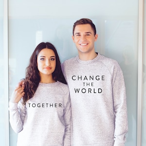 Gray sweater/ couples clothing/ pullover sweatshirt/ pärchen jumpers/ jumpers/ hoodies/ matching gifts for boyfriend and girlfriend