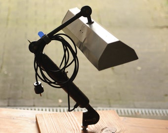 Workshop lamp, industrial lamp, articulated arm lamp, vintage