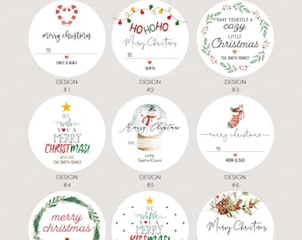 Kerstcadeaulabels, gepersonaliseerde kerstcadeaustickers, vrolijke kerstlabels, kerststickers, kerstcadeaukaartjes