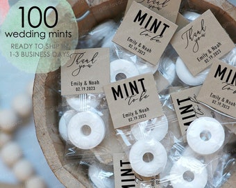 100pcs Mint To Be Wedding Favors,Wedding Mints Labels,Custom Wedding Mint Labels,Personalized Wedding Mint Favors